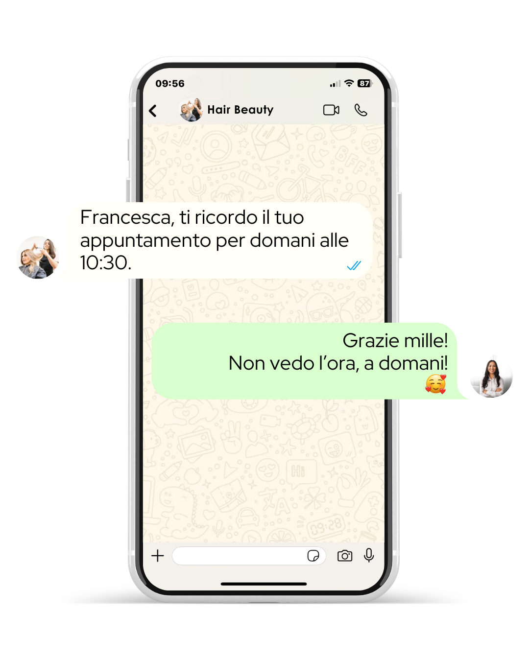 promemoria automatici whatsapp per salone